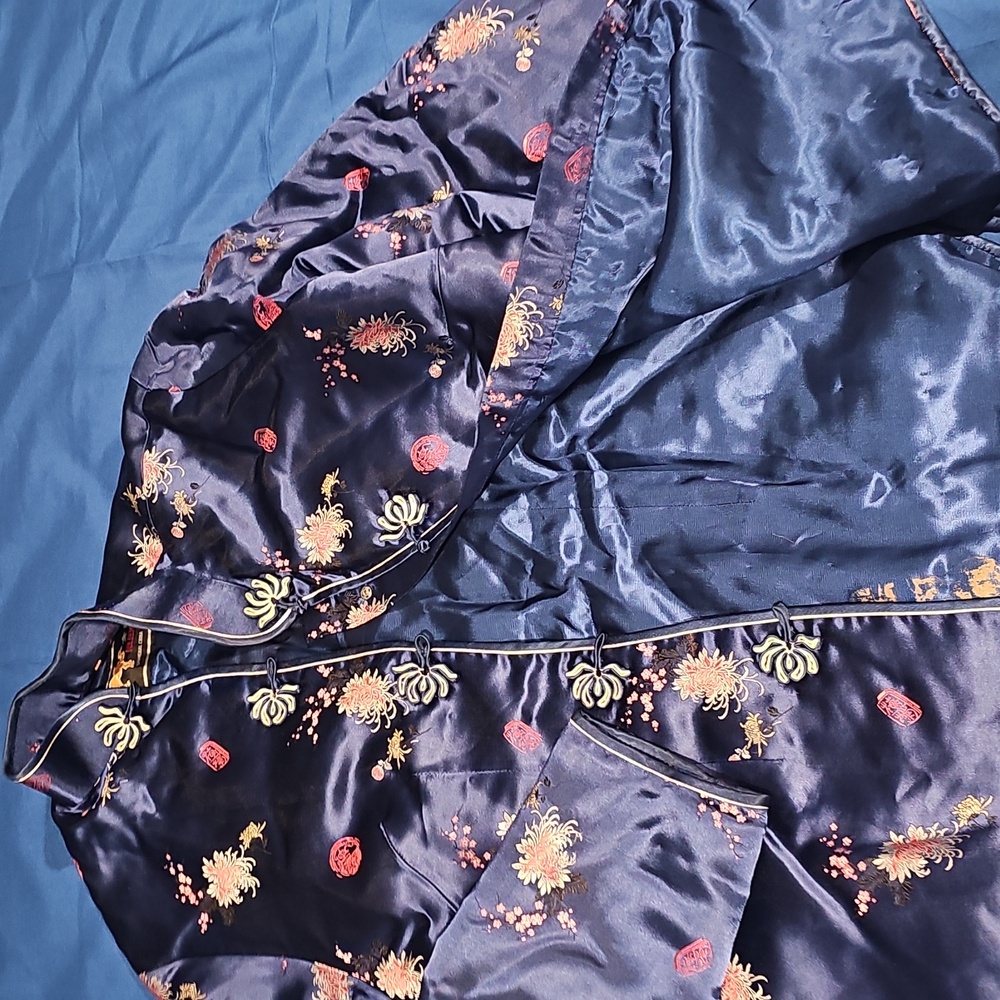 Vintage Elegant Satin Floral Embroidered GOLDEN CAMEL SHANGHI CHINA Jacket - Picture 9 of 10